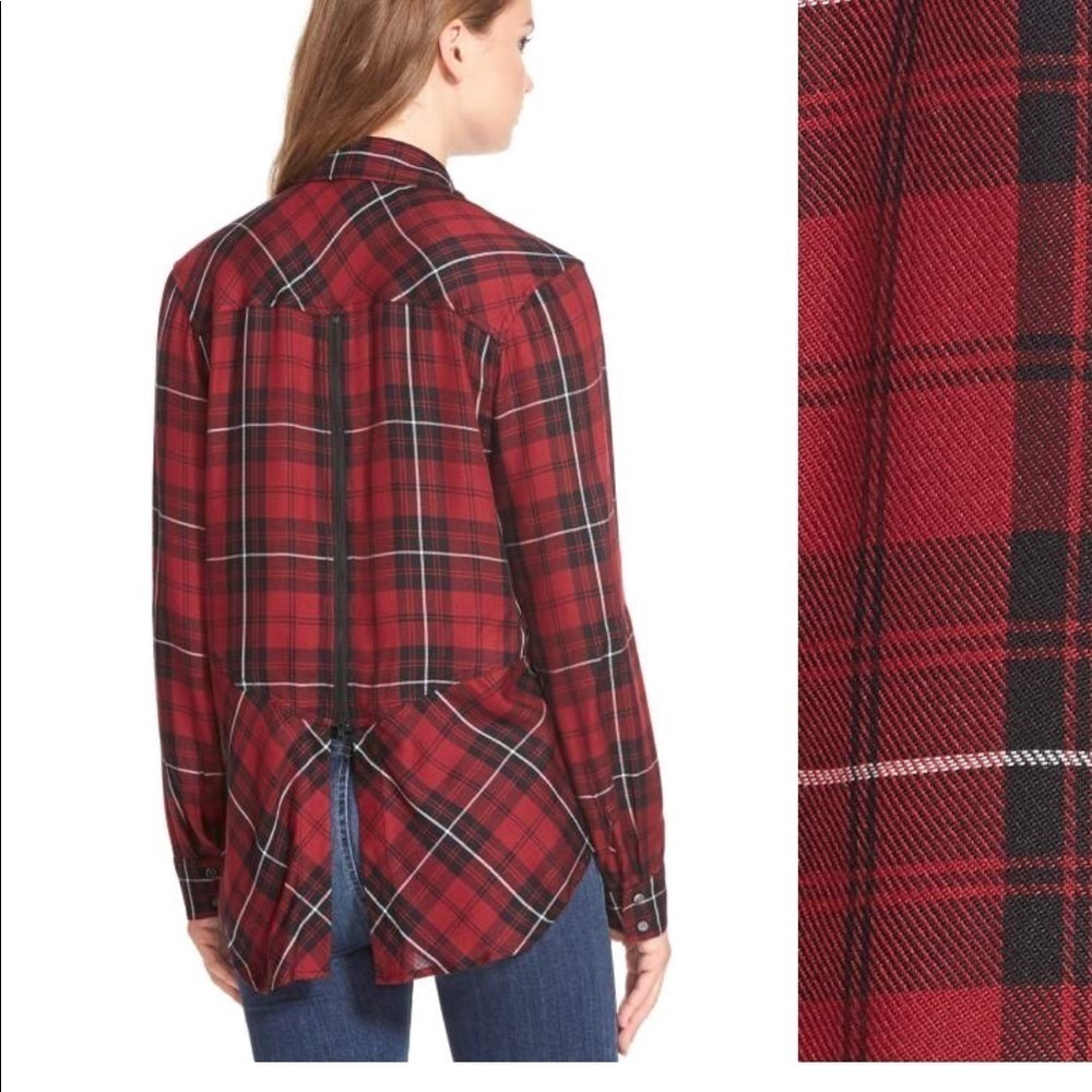 Sam Edelman 'Cosette' Zip Back Plaid Shirt
